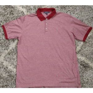 Men's Chestnut Hill Performance Red Polo Short Sleeve stripe Shirt 2XL